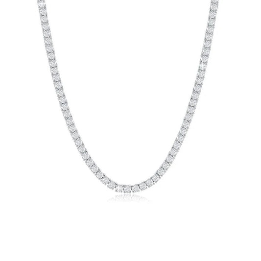 Diamond tennis necklace on a white background