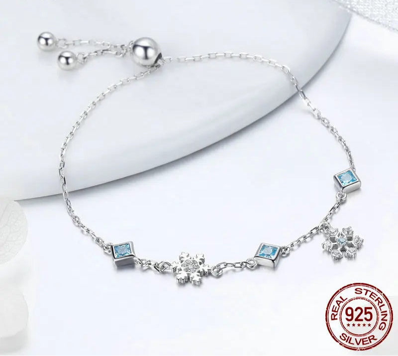 Blue Snowflake Bracelet - Imperium Jewels