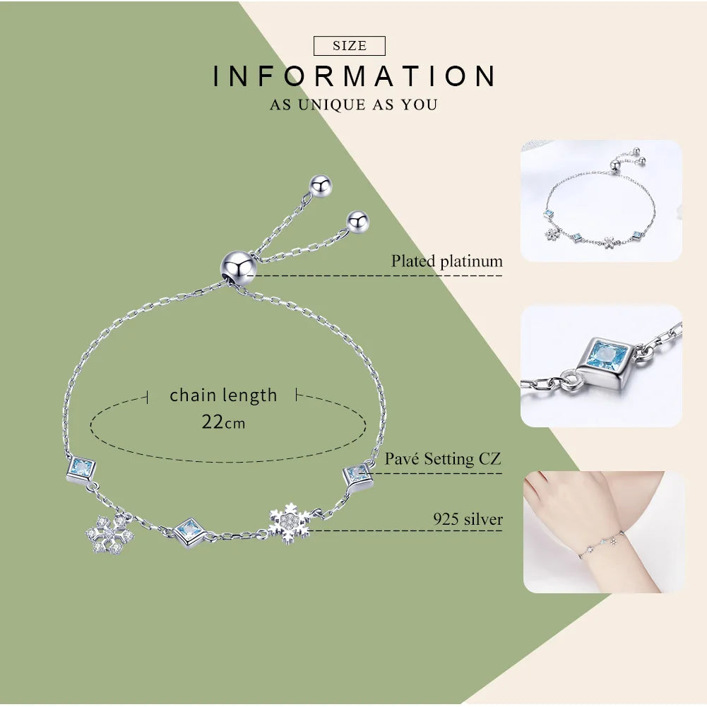 Blue Snowflake Bracelet - Imperium Jewels