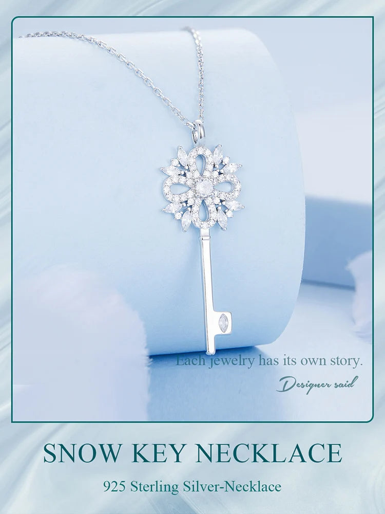 Delicate Snowflake Key Necklace