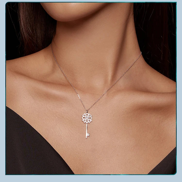 Delicate Snowflake Key Necklace